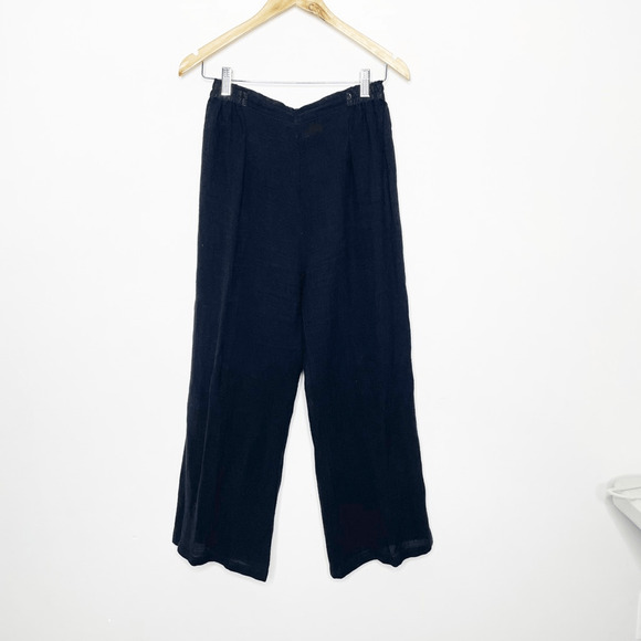 BLANQUE linen blend wide leg pant blank lagenlook gauzy WOMENS 0 small - Picture 2 of 6